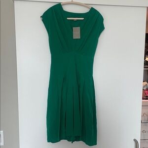 Anthropologie Vibrant Green Midi Dress